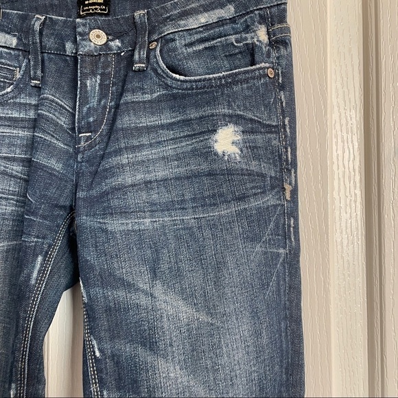 A noname Jean Joelle Boot Cut Jeans Frayed destroyed Faded Denim Size 6 Like New - Picture 5 of 9